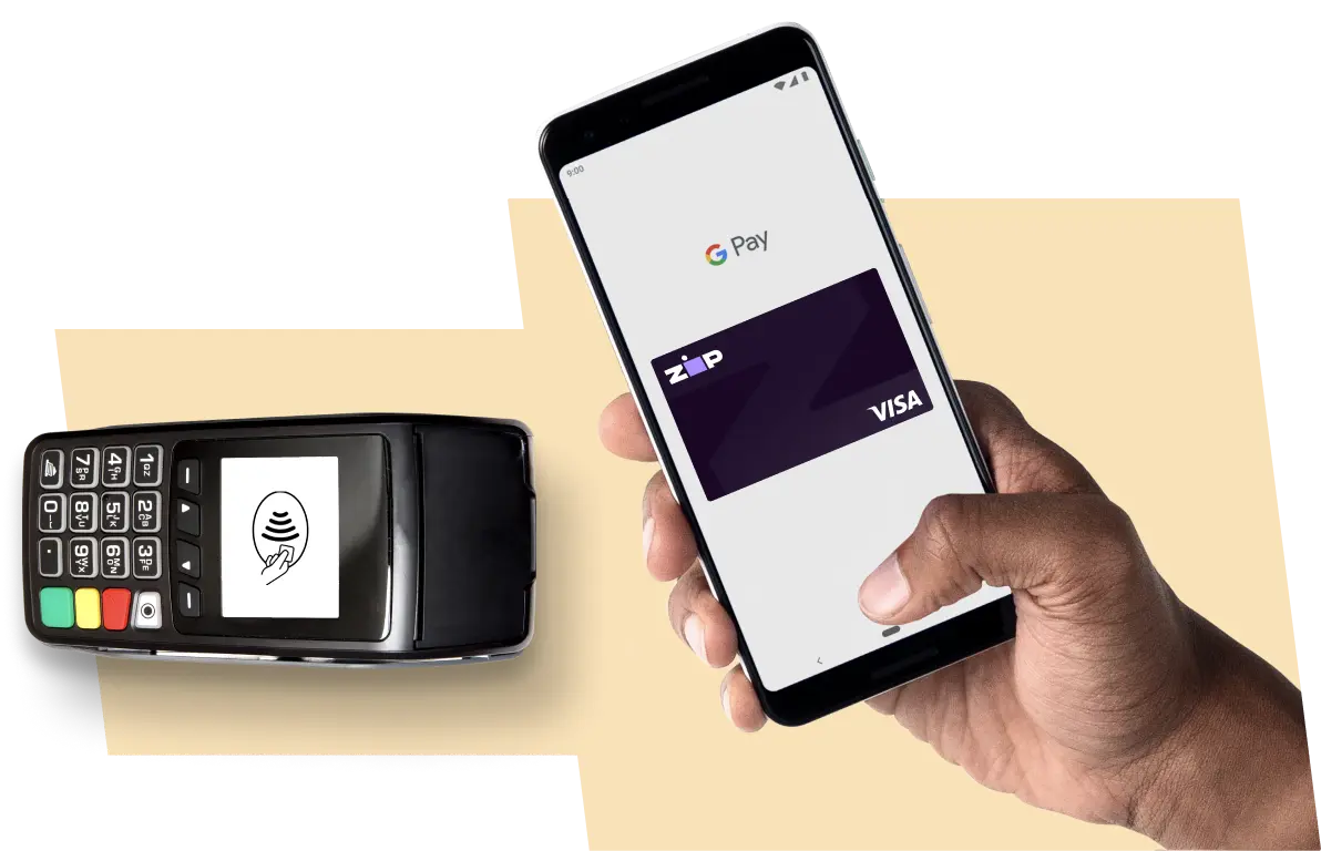 Tap to pay with Zip Pay everywhere Visa contactless is accepted